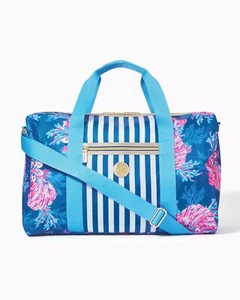 Lilly Pulitzer Women's Overnight Duffle Weekender Bag Multi For the Fans Floral - Picture 1 of 6