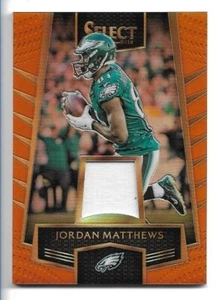 Camiseta Jordan Matthews 2016 Select Orange Prizm parche reliquia #1 #33/49 Eagles - Imagen 1 de 2