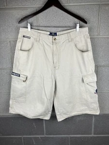 Pantalones cortos cargo vintage Y2K Wu Wear caqui 12” entrepierna años 90 holgados ropa de calle 36” - Imagen 1 de 11