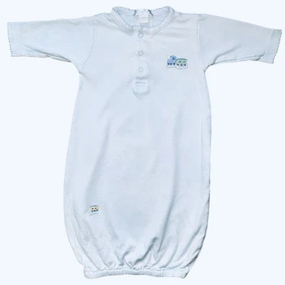 Kissy Kissy Premier Sleeper Gown Blue Trains Baby Newborn Coming Home - Image 1 of 4