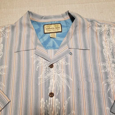 Camisa de seda hawaiana Jaxx Jaxx para hombre XL a rayas con flores Foto 1 de 4