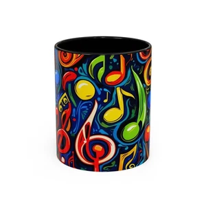 Music Mug, Musical Notes Coffee Cup, Music Lover Gift, - Picture 1 of 65