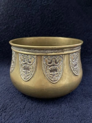 Antique Chinese / Japanese Brass Censer Incense Burner Bowl - Signed 正行 Masayuki - Image 1 of 4