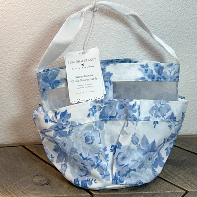 CARRITO DE DUCHA CLÁSICO DAMASCO JARDÍN LOVESHACKFANCY ADOLESCENTE GRANERO DE CERÁMICA 8X9" ~ AZUL Foto 1 de 4