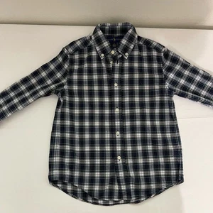Ralph LaurenBoys Size 6 Blue & White Plaid Casual Button Down Long Sleeve Shirt - Picture 1 of 8