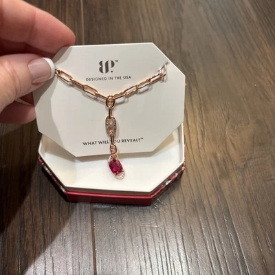BP July 2025 Necklace Dazzling Heartfelt Desire Ruby. Stone Rose Gold Plating. - Image 1 of 4