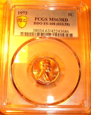 1972 Doubled Die Obverse # 8 (FS-108) EDS Lincoln Cent - PCGS MS-63RED - 3686 - Image 1 of 4