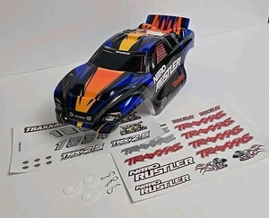 Fits Traxxas Nitro Rustler (44096-3) - ProGraphix Blue & Silver Body Shell  - Picture 1 of 8