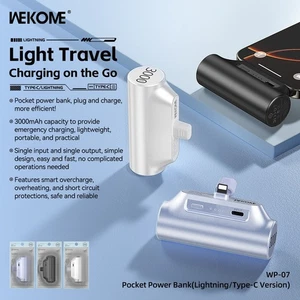 WEKOME Mini Capsule pocket Power Bank Fast Charging for iPhone 17 16 15 14 13 12 - Picture 1 of 6