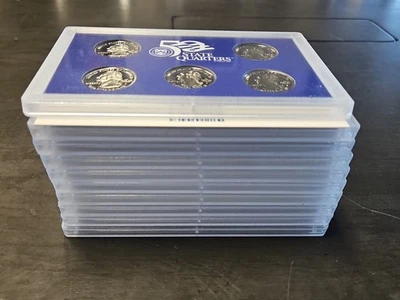 (MISSING 2005) Lot x10 1999-2008 US Mint 50 State Quarter Proof Set w COA NO BOX - Image 1 of 4