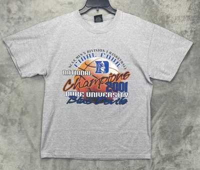 VTG Gear for Sports Duke Blue Devils 2001 NCAA National Champs T Shirt Sz L Grey - Image 1 of 4