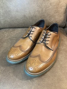 Martin Dingman Zapatos Hombres 11.5 Marrón Countryire Sillín Cuero Puntera Lisa Vestido - Imagen 1 de 11