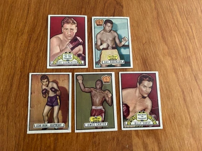 5 tarjetas de boxeo raras 1951 Ringside Sugar Ray Robinson Lesnevich etc. Foto 1 de 2