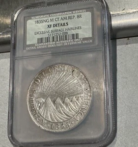 1835 Central American Republic 8 Reales Coin 8R - Certified NGC XF Details - Picture 1 of 2