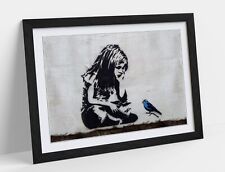 WOW HALF PRICE ART FRAMED PICTURE PRINT ARTWORK- BANKSY BLUEBIRD NO QUOTE