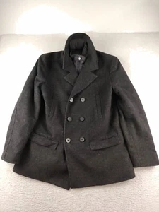 Marc Anthony Wool Coat Size Medium Black Double Breasted - Picture 1 of 8
