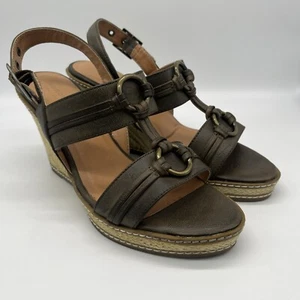 SONOMA LIFE + STYLE Snemaline Women’s Olive & Jute Wedge Sandals 🌺 Size 9 NIB - Picture 1 of 11
