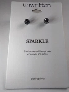 Unwritten Sterling Silver Sparkle Stud Earrings - New - Picture 1 of 1