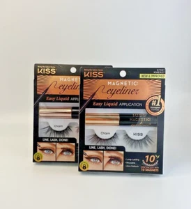 2Pack - KISS Magnetic Eyeliner Easy Liquid Application False Eyelash Kit - Charm - Picture 1 of 5