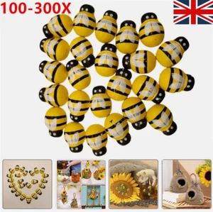100-300X Mini Resin Animals Self-Adhesive Tiny Wooden Bumble Bees for Crafts UK - Picture 1 of 27