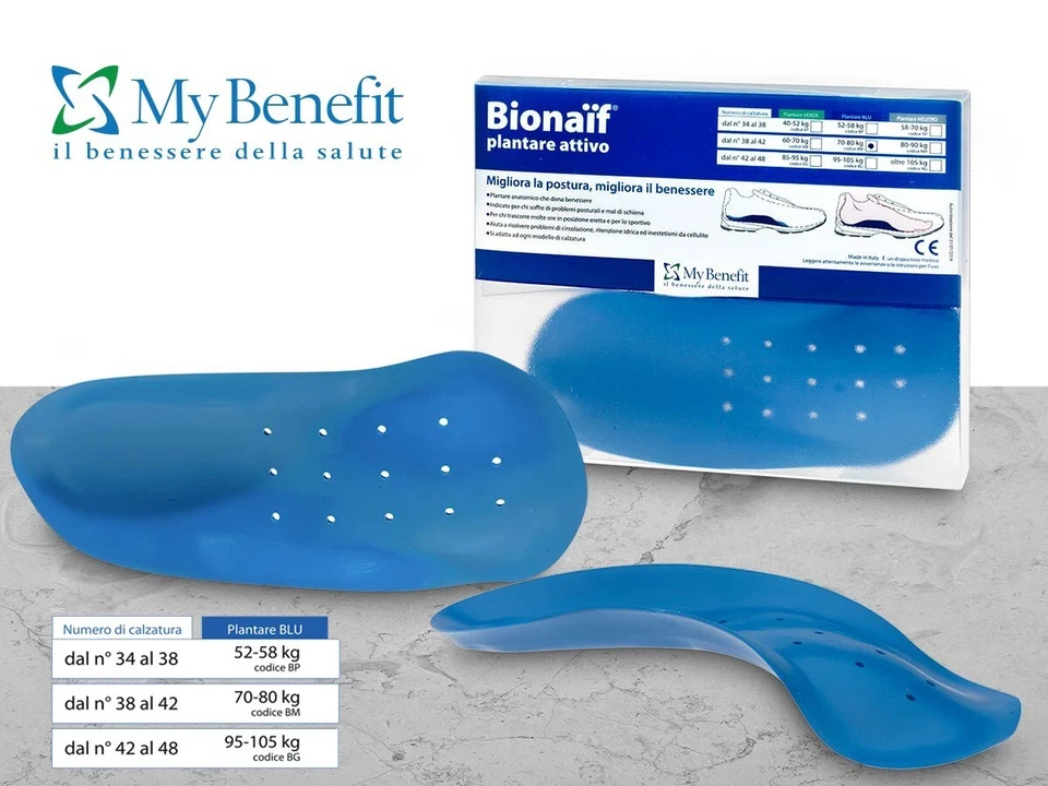 MY BENEFIT SRL Bionaif My Benefit Plantare Attivo Colore Blu Misura Media 2 Plantari