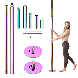 10 FT Spinning Static Dancing Pole Kit with Extensions Fitness Dance Exercis