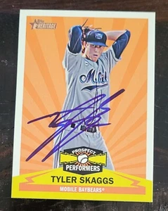 TYLER SKAGGS Signed 2012 Topps Heritage Prospect #PP TS Mobile Baybears Card - Picture 1 of 2