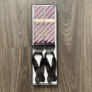 Brooks Brothers Hosenträger Hosenträger rosa/marine gestreift verstellbar Y Rücken Leder - Bild 1 von 5