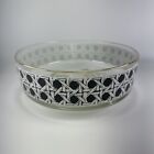 MCM Gold Rim. Black And white Woven Pattern Snack Bowl