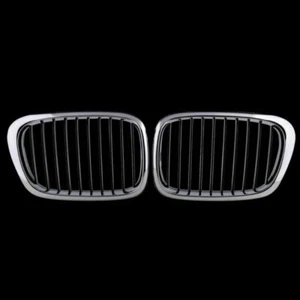 Front Bumper Kidney Grille Chrome Black For BMW 5 series E39 525i 530i 99-03 AS - Picture 1 of 7