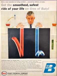 1961 Enjay Chemical Co Butyl Smoothest Safest Ride of Your Life Vintage Print Ad - Picture 1 of 1