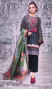 Unstitched Salwar Kameez Punjabi Suit Indian Synthethic Pakistani Ethnic Leon - Picture 1 of 4