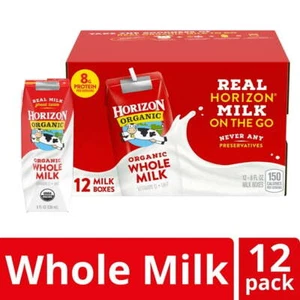 Horizon Organic Shelf-Stable Whole Milk Boxes, 8 fl oz, 12 Pack - Picture 1 of 4