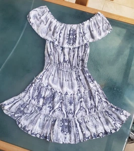 Blue Island Sleeveless Sun Dress Women’s Size Medium Blue Tie Dye Ruffle Smocked - Bild 1 von 7