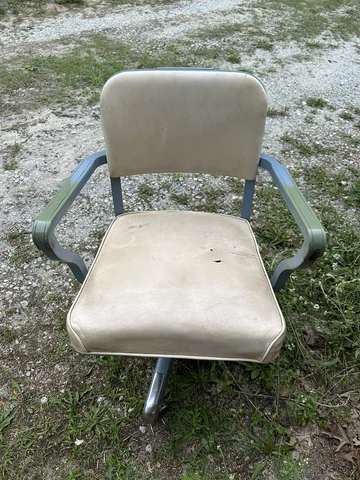 Steelcase Vintage Industrial Swivel Rolling Office Desk Chair Tanker Cover