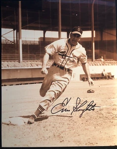 Enos Slaughter Signed Autographed Game Photo MLB Licensed St Louis Cardinals COA - Picture 1 of 2