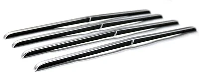 New 4-Pc Hood Scoop Chrome & Black Bezel Kit / 1967 Coronet R/T RT Trim w/Nuts - Image 1 of 4