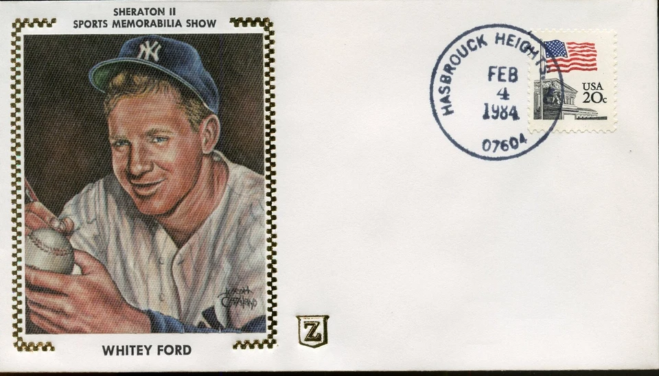 NY YANKEES TOMMY HENRICH ZASO 'SILK' CACHET SPECIAL CANCEL COVER - Image 1 of 1
