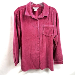 Chadwick’s Raspberry Corduroy Shirt Jacket Shacket XL - Picture 1 of 5