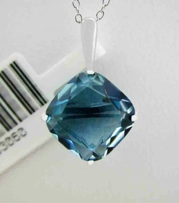 COLGANTE CIRCÓN AZUL GENUINO 2,58 quilates ORO BLANCO 14k * Certificado de tasación gratuito Foto 1 de 4