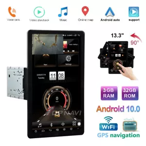 Reproductor de radio estéreo para automóvil de 13"" giratorio doble din Android Wifi GPS pantalla táctil - Imagen 1 de 12
