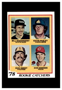 1978 TOPPS BASEBALL #702 ROOKIE CATCHERS NAHOROONY,PASLEY,SWEET,WERNER