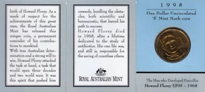1998 Australia Howard Florey $1 Coin - Sydney 'S' Mintmark - Picture 1 of 2