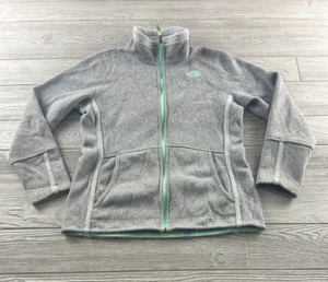 North Face Sweater Style Full Zip Fleece Jacket Heather Gray Girls XL - Picture 1 of 9