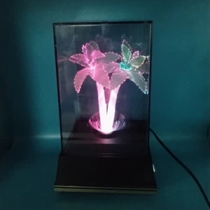 Vtg Fiber Optic Palm Tree Color Changing Light Lamp Tropical Beach Retro Decor - Picture 1 of 22