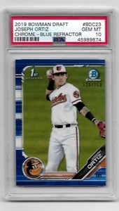 Joseph Ortiz 2019 Bowman Chrome Blue Ref. #/150  Non Auto  PSA 10 Gem Mint POP 1