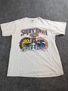 Vintage T Shirt Mens XL Denver Broncos Vs Greenbay Packers Superbowl XXXII 1998  - Picture 1 of 10