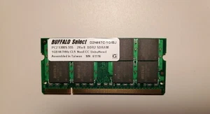 Buffalo Select 1GB PC2-5300/ DDR2-667 So-Dimm 200 PIN RAM D2N667C-1G/BJ - Picture 1 of 2
