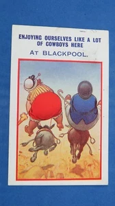 ¿Blackpool D Tempest? Postal de cómic 1925 HATPIN Seaside Beach Burro VAQUEROS - Imagen 1 de 2