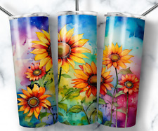 Flowers with Rainbow Colors Tumbler